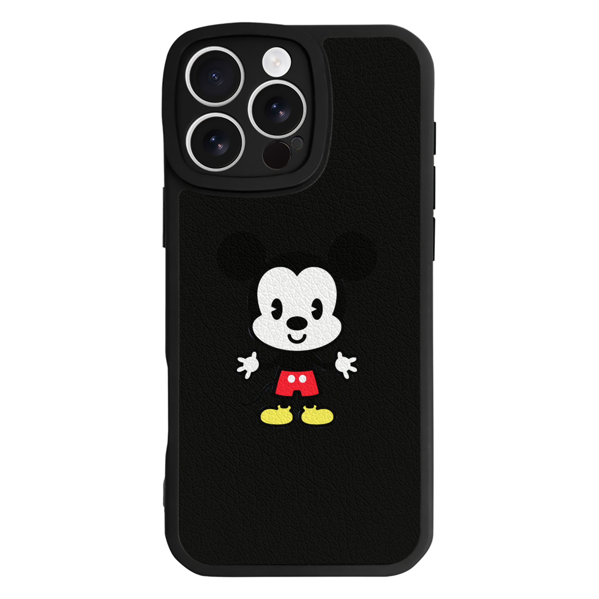 （画像用） ミッキーマウス Mickey Mouse 【iPhone 16シリーズ対応】シリコンスマホケース（レザー調） 材質：シリコン
